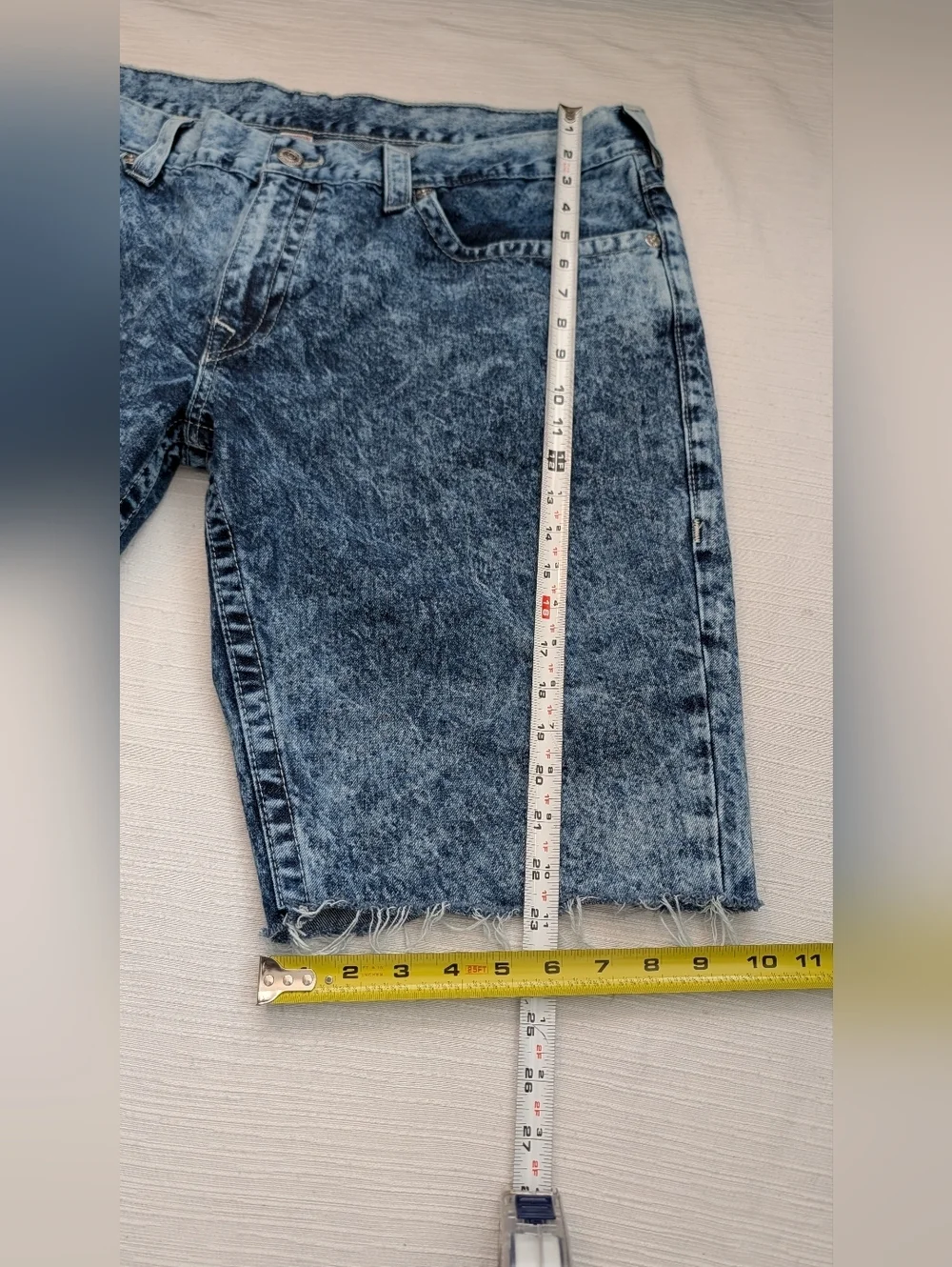 True Religion Acid Wash Denim Home Made Cut Off Short Men 42 RN#112970